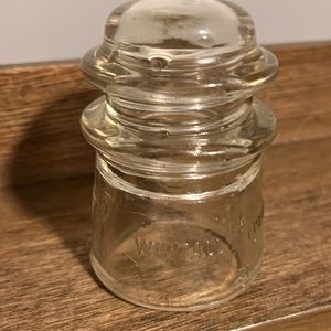 Antique Glass Telephone Pole Insulator Clear/Yellow